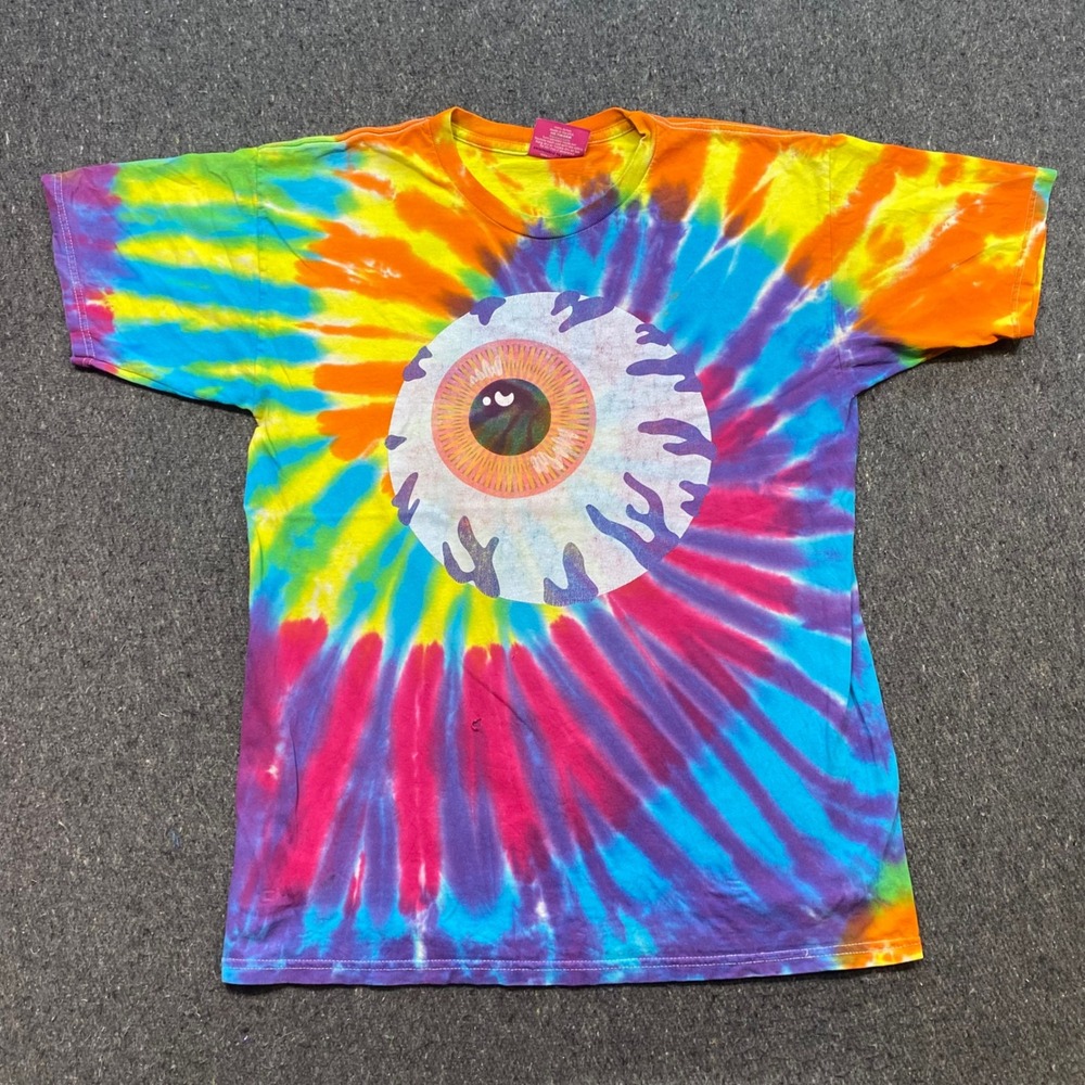 Mishka TShirt Sz L Mens Rainbow Tie Dye Eyeball Cyco Simon Streetwear Skater Tee
